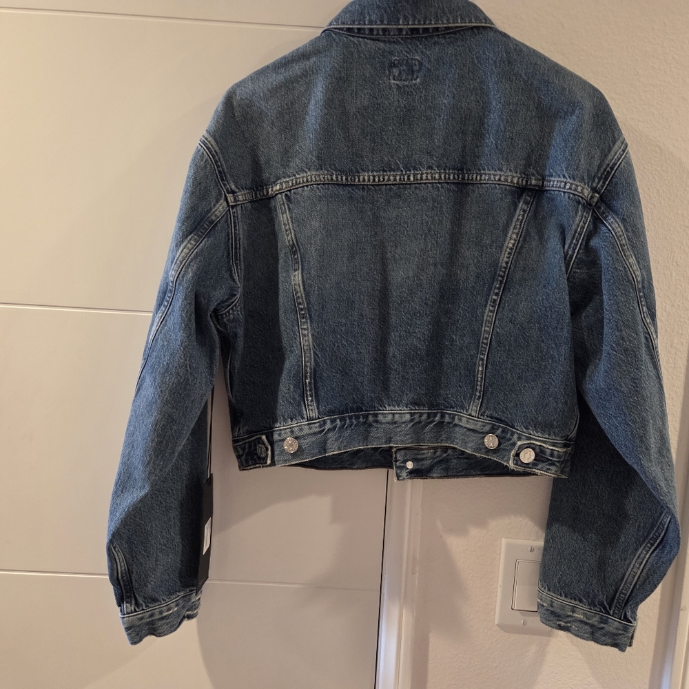 NWT Edwin Blue Denim Cropped Jacket - Picture 8 of 13